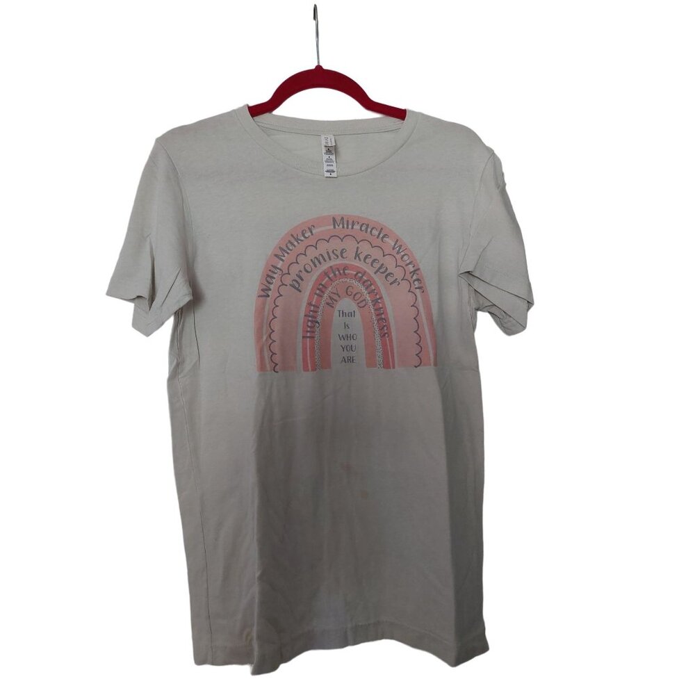 Way Maker Miracle Worker Promise Keeper Graphic Tee Medium Canvas Bella+Canvas B